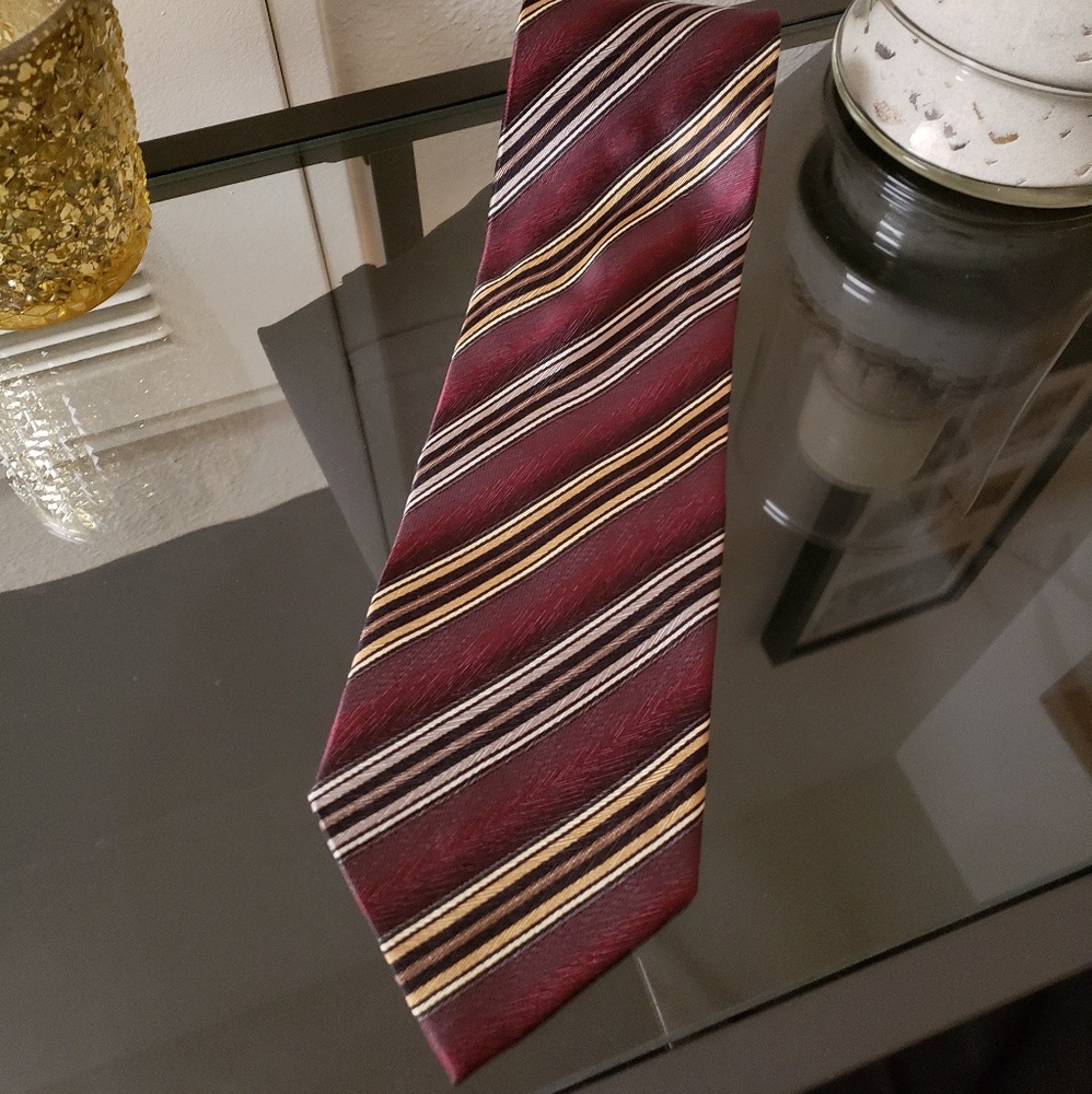 Kilburne and Finch Burgundy Striped Tie
